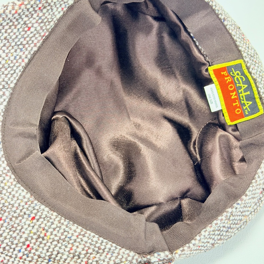 Scala Pronto Newsboy Cap One Size Multi-Color Tweed Poly/Wood - Picture 7 of 9